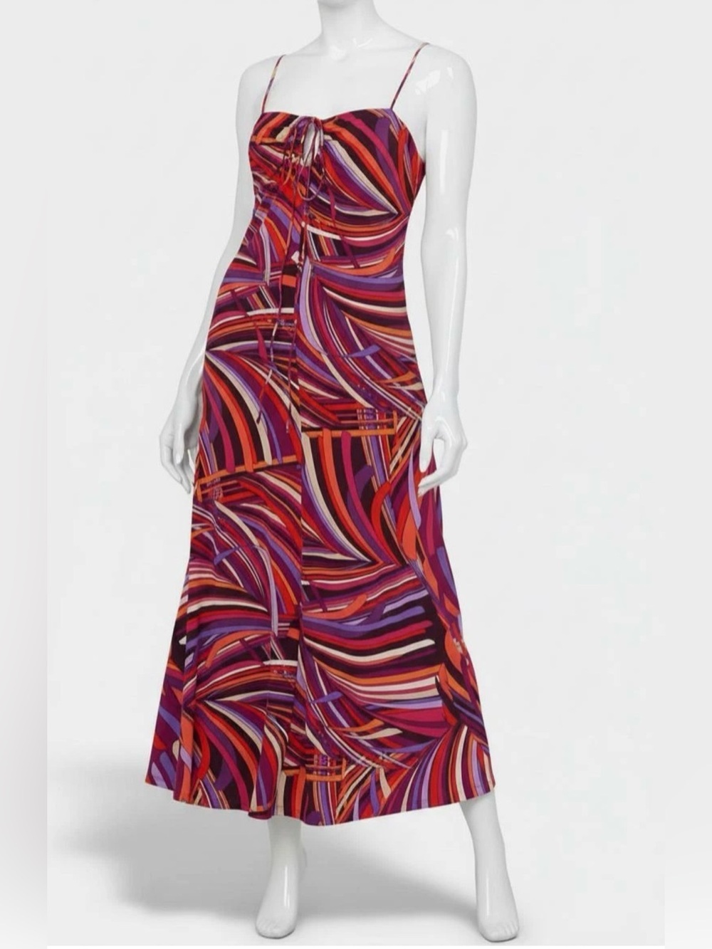Adrianna Papell women’s size 16 maxi dress purple multicolored peephole $149 new